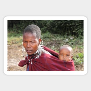 Maasai (or Masai) Mother with Baby, East Africa Sticker